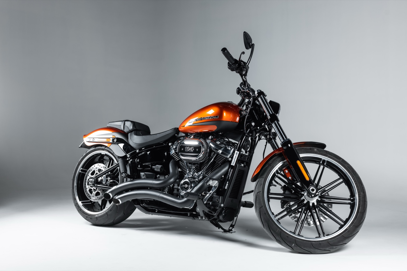 A motorbike photographed on the cyclorama for a campaign