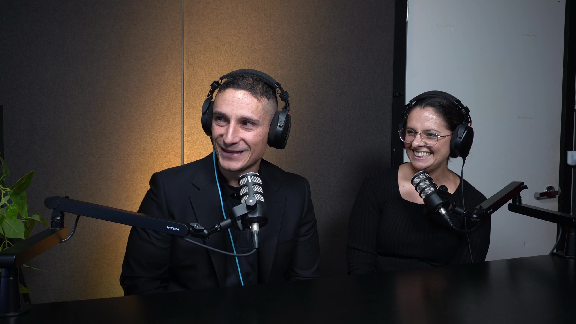 A podcast being recorded in the studio